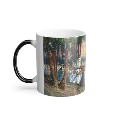 Frederick Arthur Bridgman (1847-1928) Procession in Honor of Isis - Oil on Canvas 1902 - Color Changing Mug 11oz - Go Mug Yourself