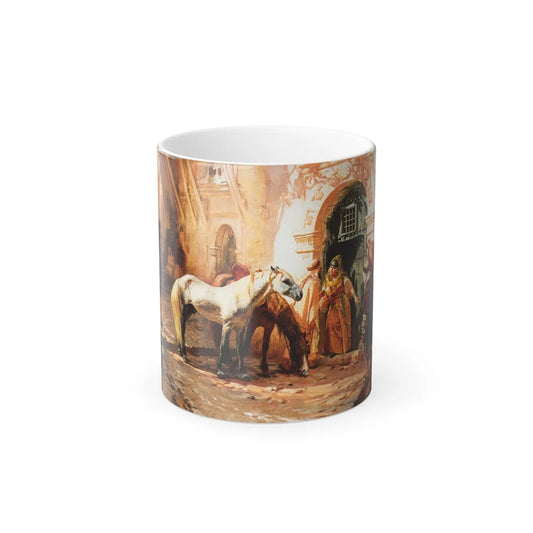 Frederick Arthur Bridgman (1847-1928) Scene in Morocco - Color Changing Mug 11oz-11oz-Go Mug Yourself