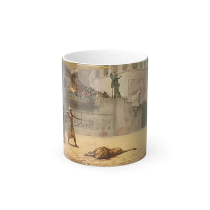 Frederick Arthur Bridgman (1847-1928)  The Diversion of an Assyrian King - Oil on canvas (bright scan) - Color Changing Mug 11oz 11oz - Go Mug Yourself