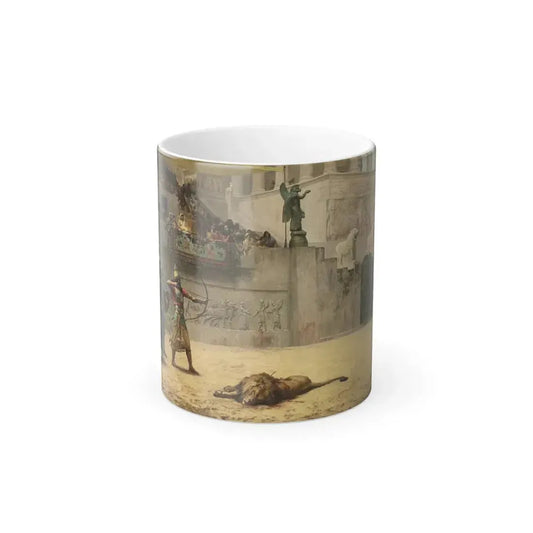 Frederick Arthur Bridgman (1847-1928)  The Diversion of an Assyrian King - Oil on canvas - Color Changing Mug 11oz 11oz - Go Mug Yourself