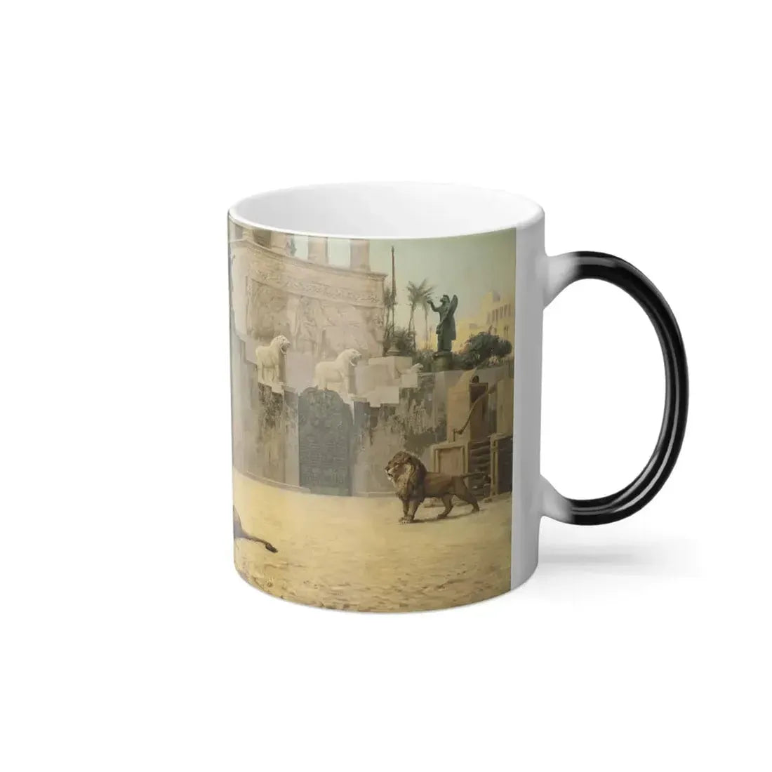 Frederick Arthur Bridgman (1847-1928)  The Diversion of an Assyrian King - Oil on canvas - Color Changing Mug 11oz - Go Mug Yourself