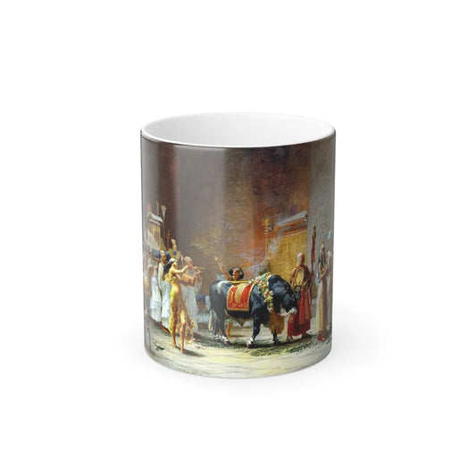 Frederick Arthur Bridgman (1847-1928) The Procession of the Bull Apis - 1879 - Color Changing Mug 11oz-11oz-Go Mug Yourself