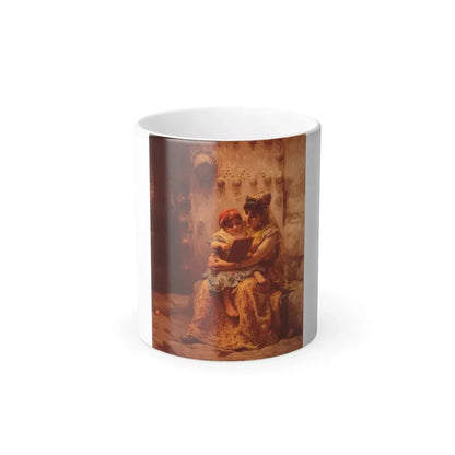 Frederick Arthur Bridgman (1847-1928) The Reading Lesson - Color Changing Mug 11oz 11oz - Go Mug Yourself