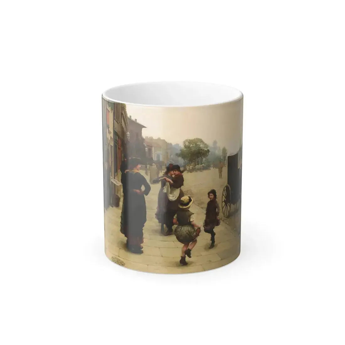 Frederick Brown (1851-1941) An impromptu dance - a scene on the Chelsea Embankment - Oil on canvas 1883 - Color Changing Mug 11oz 11oz - Go Mug Yourself