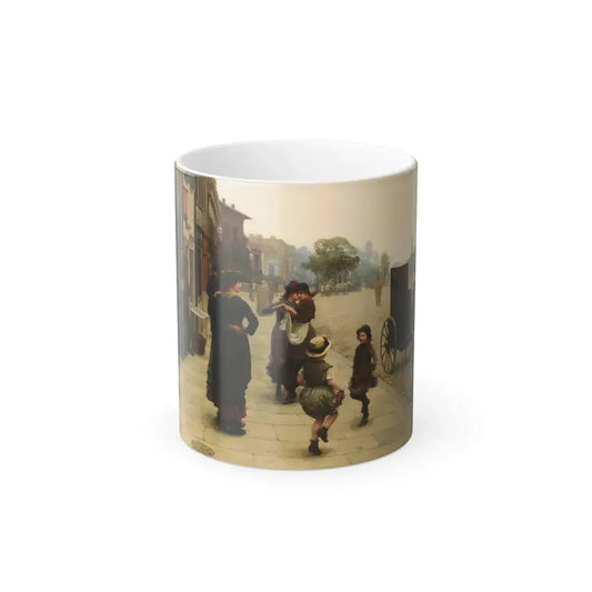 Frederick Brown (1851-1941) An impromptu dance - a scene on the Chelsea Embankment - Oil on canvas 1883 - Color Changing Mug 11oz 11oz - Go Mug Yourself