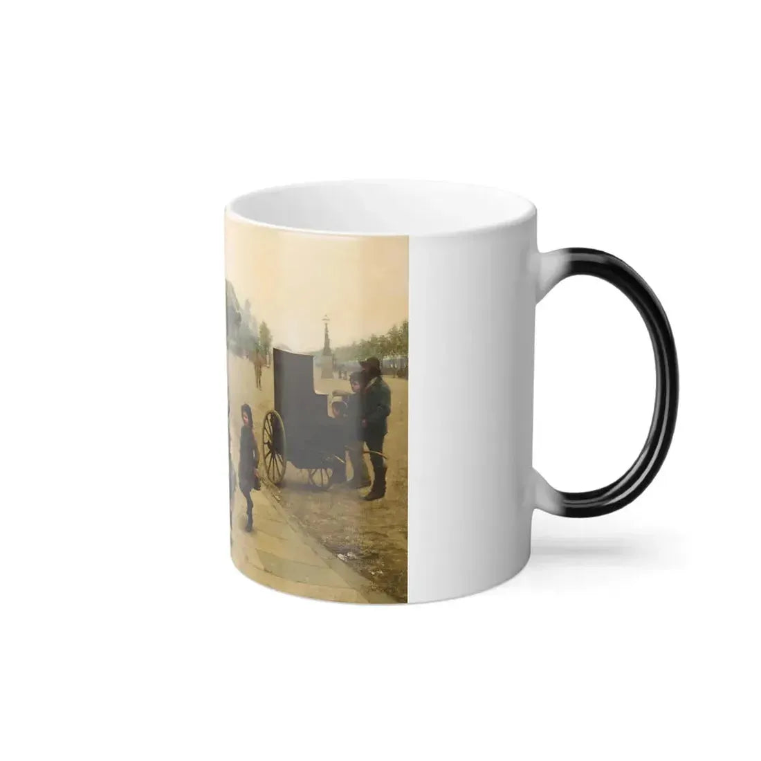 Frederick Brown (1851-1941) An impromptu dance - a scene on the Chelsea Embankment - Oil on canvas 1883 - Color Changing Mug 11oz - Go Mug Yourself
