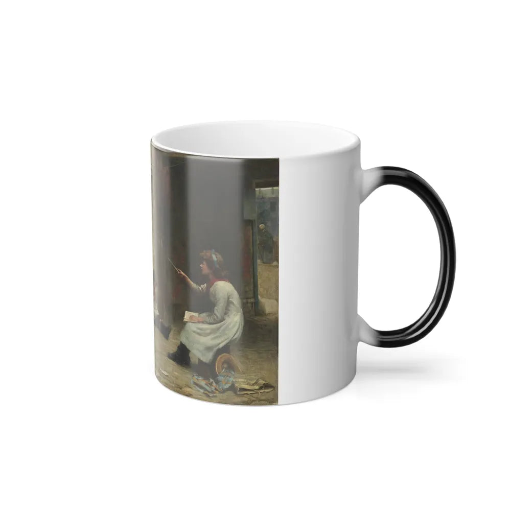 Frederick Brown (1851-1941) Candidates for Girton - Oil on Canvas 1884 - Color Changing Mug 11oz-Go Mug Yourself