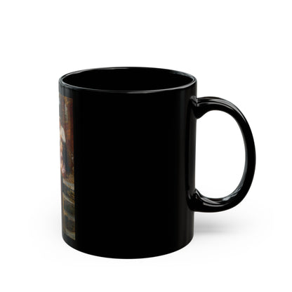 Frederick Morgan (1847-1927) A Fathers Return - Black Coffee Mug-Go Mug Yourself
