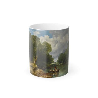 Frederick Richard Lee (1798-1879) The Ferry Crossing - Oil on Canvas 1868 - Color Changing Mug 11oz-11oz-Go Mug Yourself