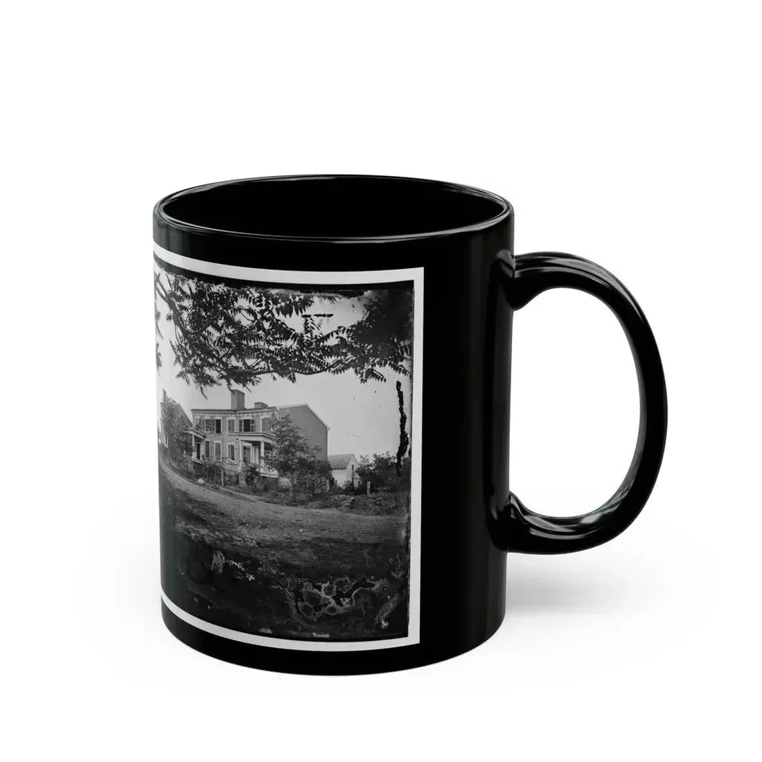 Fredericksburg, Va. Houses Damaged By The Shelling Of December 13, 1862 (U.S. Civil War) Black Coffee Mug - Go Mug Yourself
