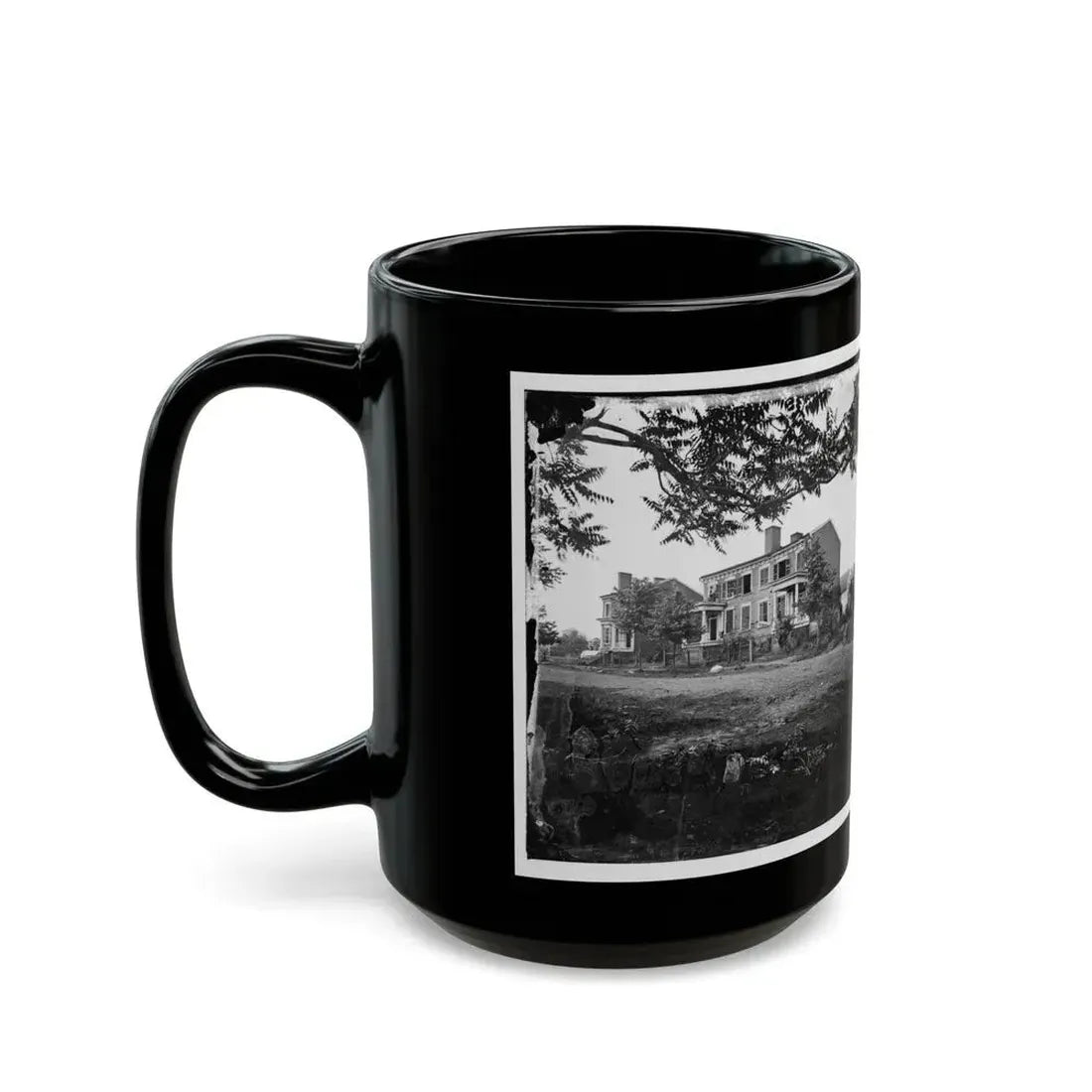 Fredericksburg, Va. Houses Damaged By The Shelling Of December 13, 1862 (U.S. Civil War) Black Coffee Mug - Go Mug Yourself