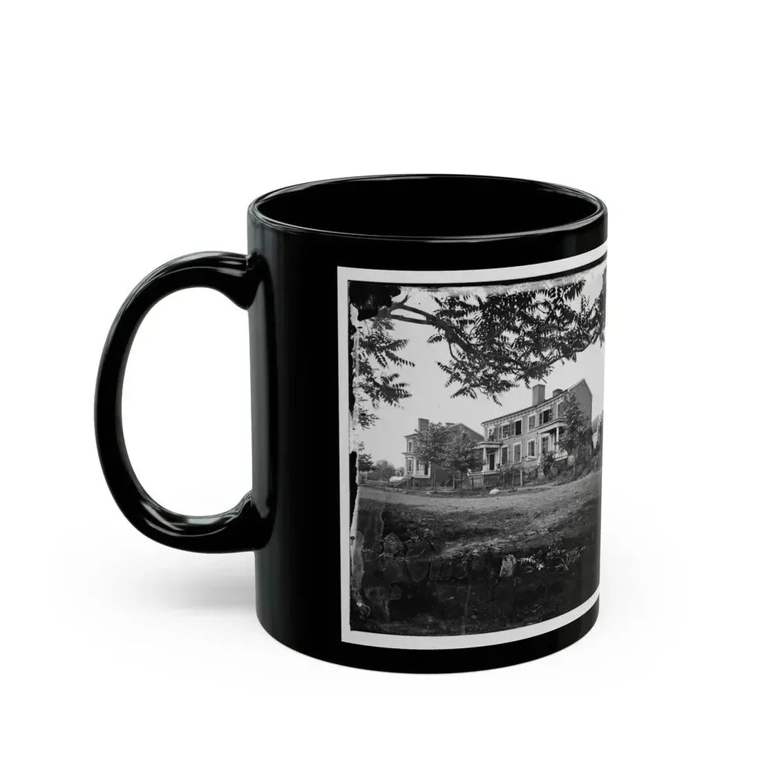 Fredericksburg, Va. Houses Damaged By The Shelling Of December 13, 1862 (U.S. Civil War) Black Coffee Mug - Go Mug Yourself