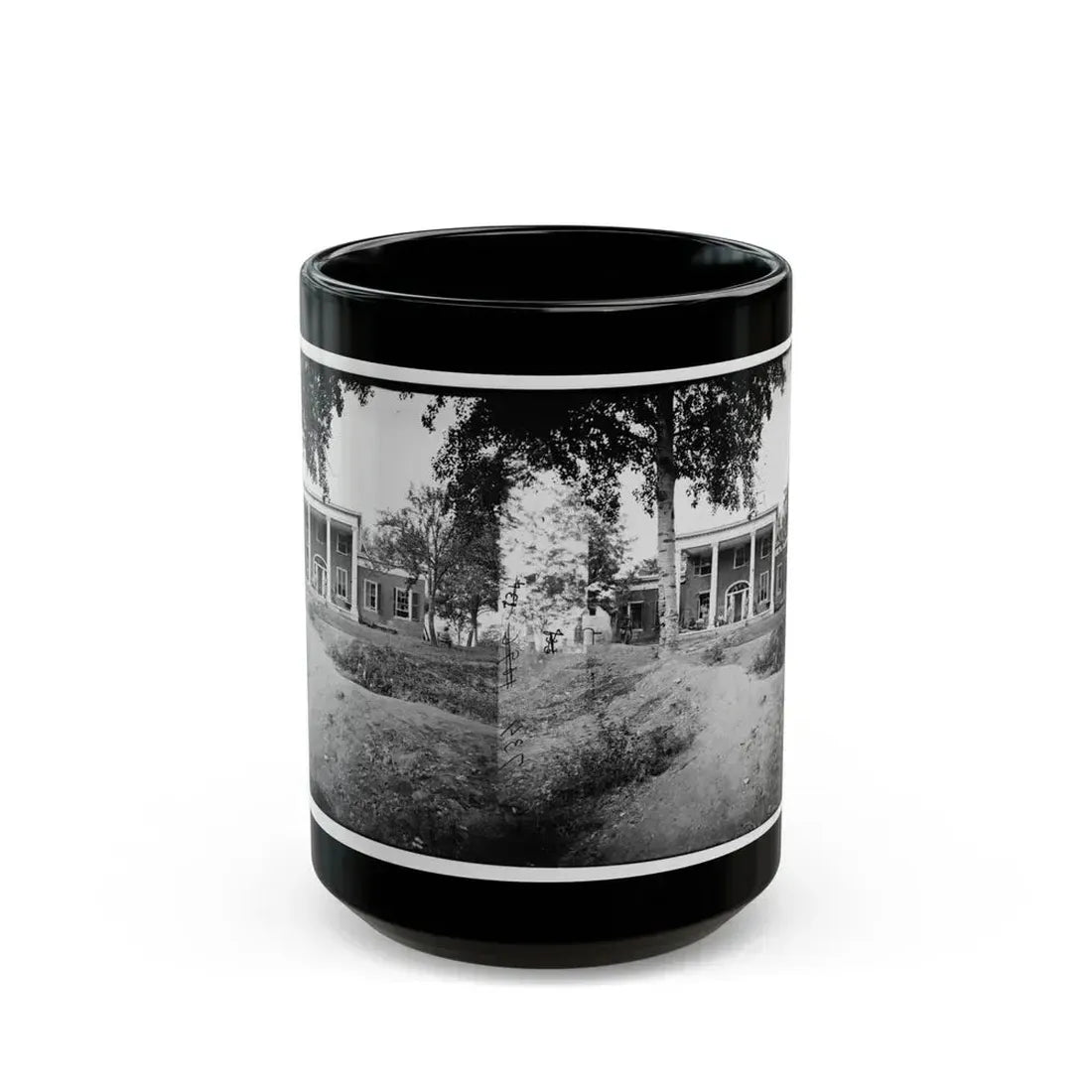 Fredericksburg, Va. Marye House, With Rifle Pits In Front (U.S. Civil War) Black Coffee Mug 15oz - Go Mug Yourself