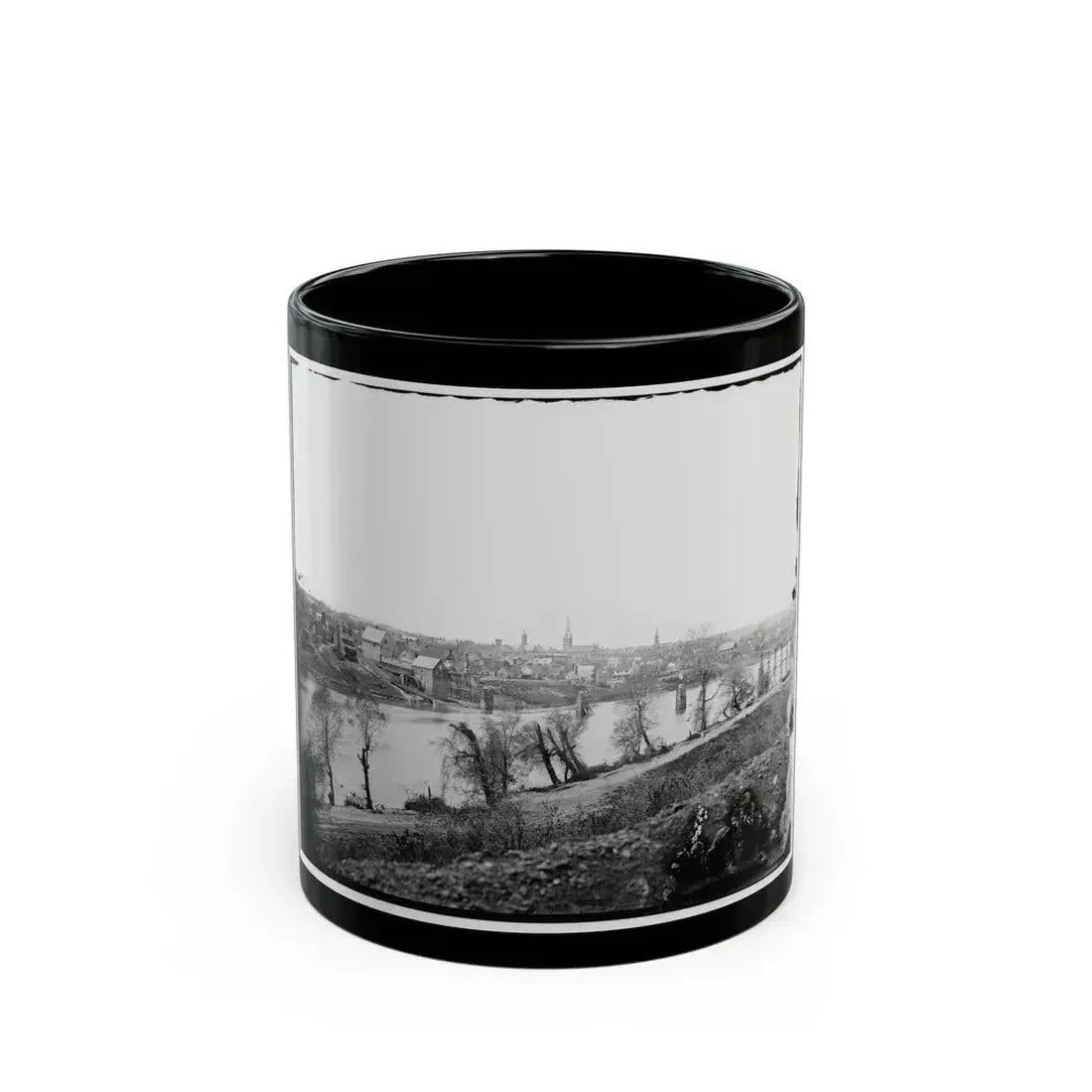 Fredericksburg, Va. View Of Town From East Bank Of The Rappahannock (U.S. Civil War) Black Coffee Mug 11oz - Go Mug Yourself