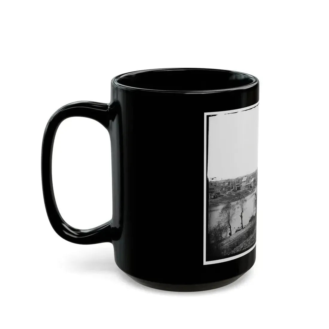 Fredericksburg, Va. View Of Town From East Bank Of The Rappahannock (U.S. Civil War) Black Coffee Mug - Go Mug Yourself