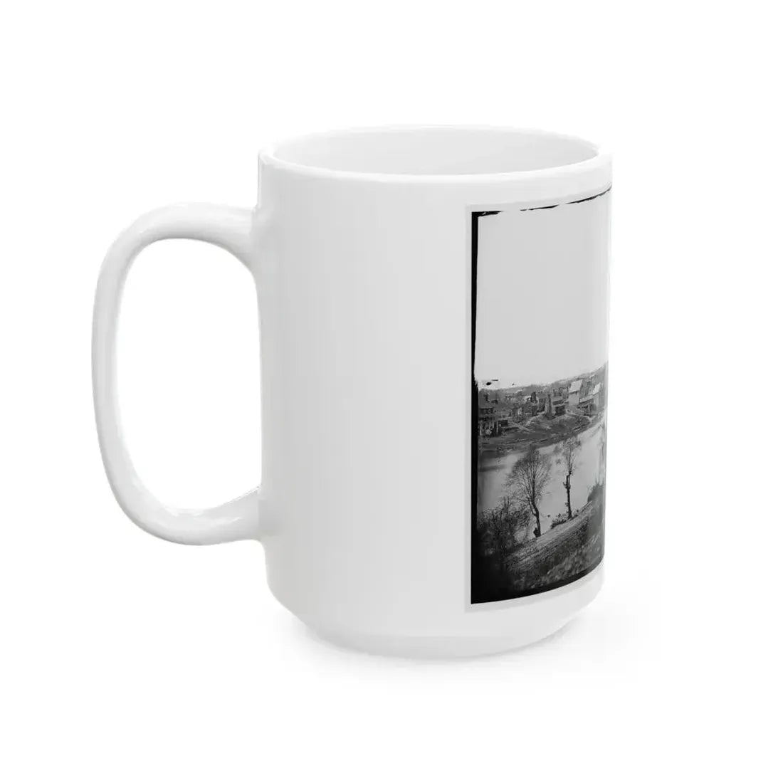 Fredericksburg, Va. View Of Town From East Bank Of The Rappahannock (U.S. Civil War) White Coffee Mug - Go Mug Yourself