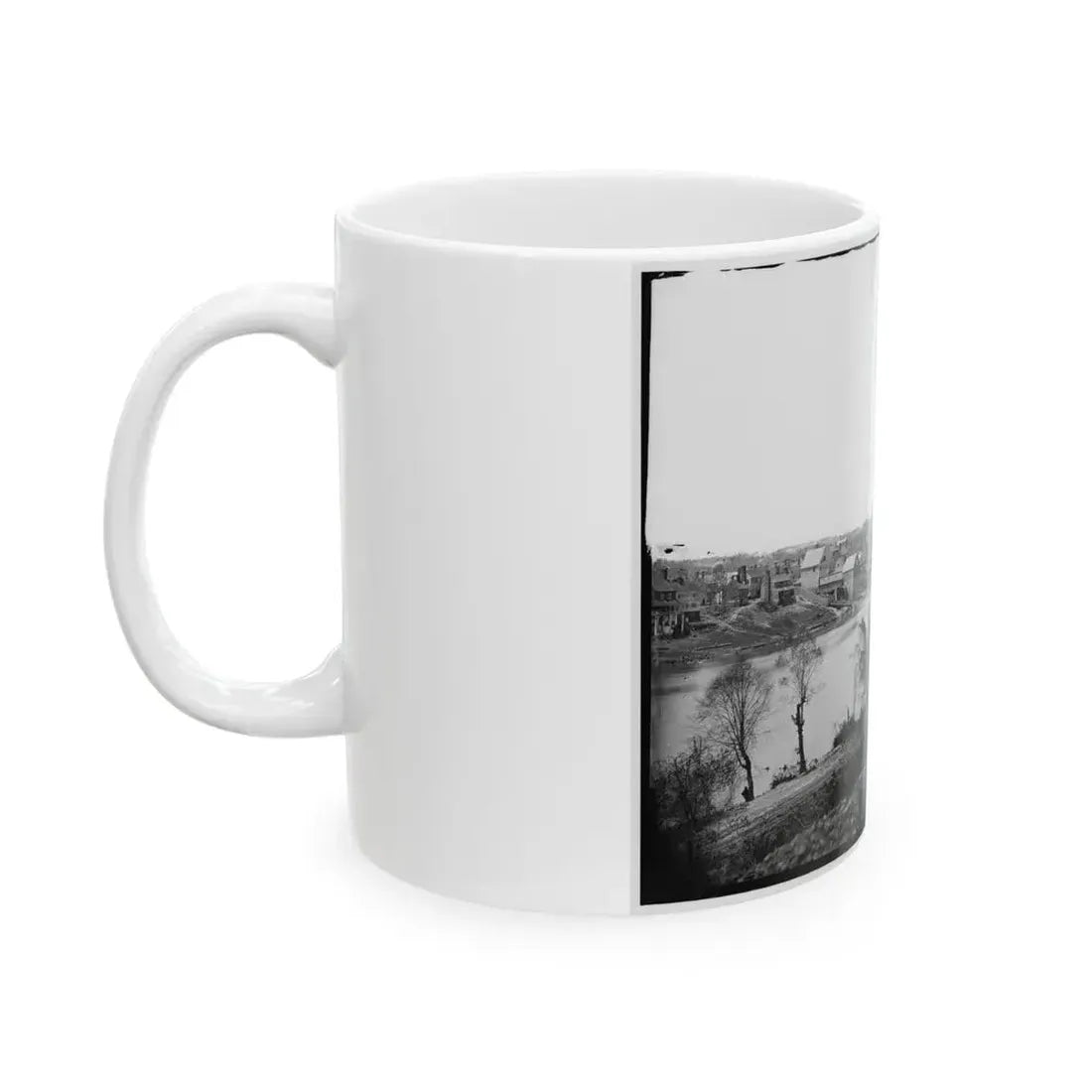 Fredericksburg, Va. View Of Town From East Bank Of The Rappahannock (U.S. Civil War) White Coffee Mug - Go Mug Yourself
