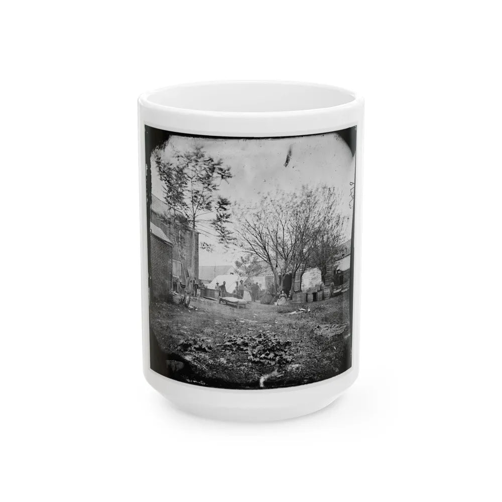 Fredericksburg, Va. Cooking Tent Of The U.S. Sanitary Commission (U.S. Civil War) White Coffee Mug-15oz-Go Mug Yourself