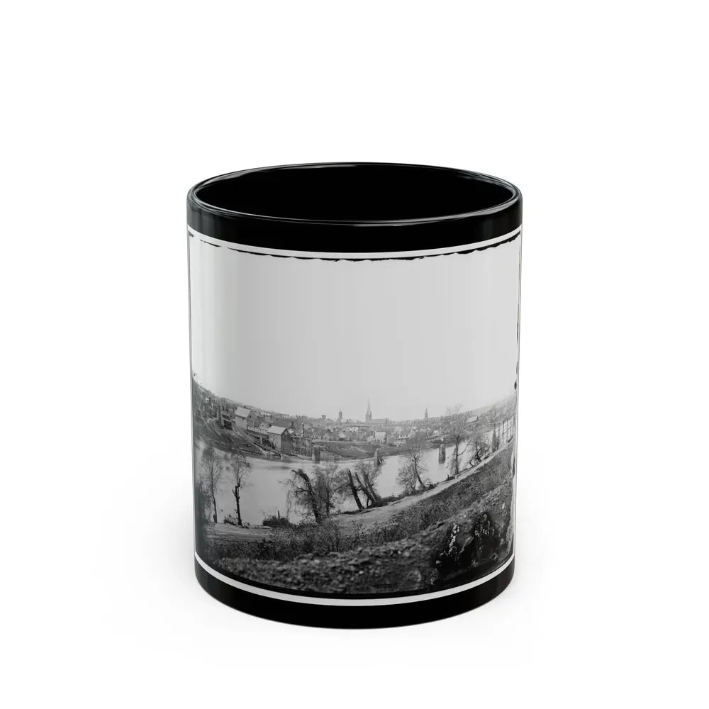 Fredericksburg, Va. View Of Town From East Bank Of The Rappahannock (U.S. Civil War) Black Coffee Mug-11oz-Go Mug Yourself