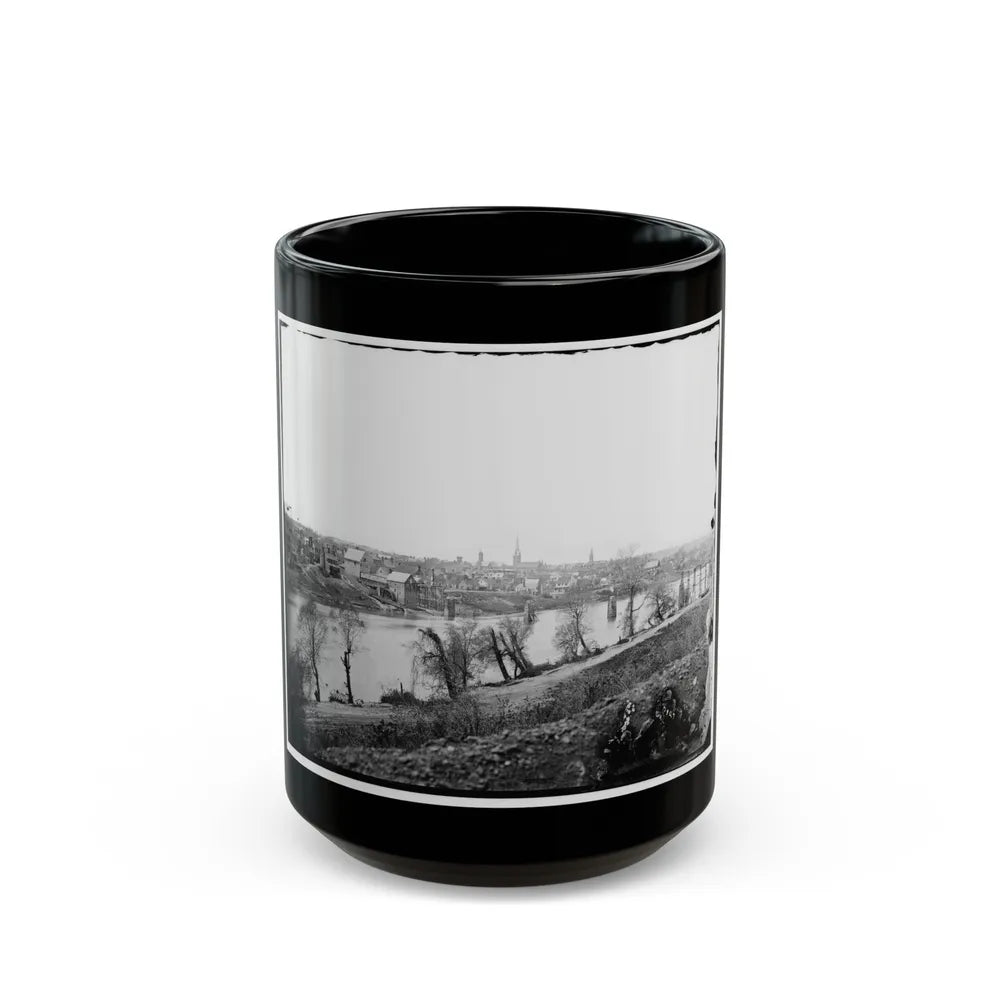 Fredericksburg, Va. View Of Town From East Bank Of The Rappahannock (U.S. Civil War) Black Coffee Mug-15oz-Go Mug Yourself