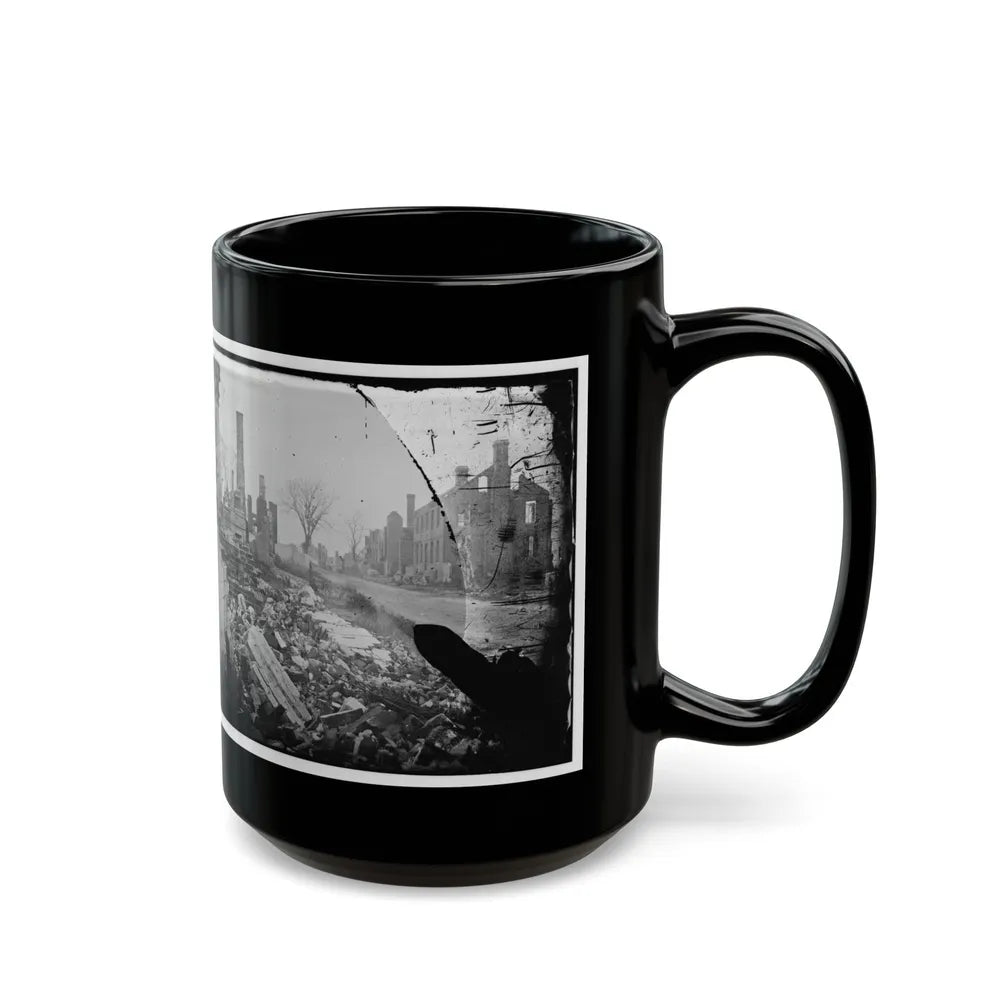 Fredericksburg, Virginia . Ruins Of Houses (U.S. Civil War) Black Coffee Mug-Go Mug Yourself