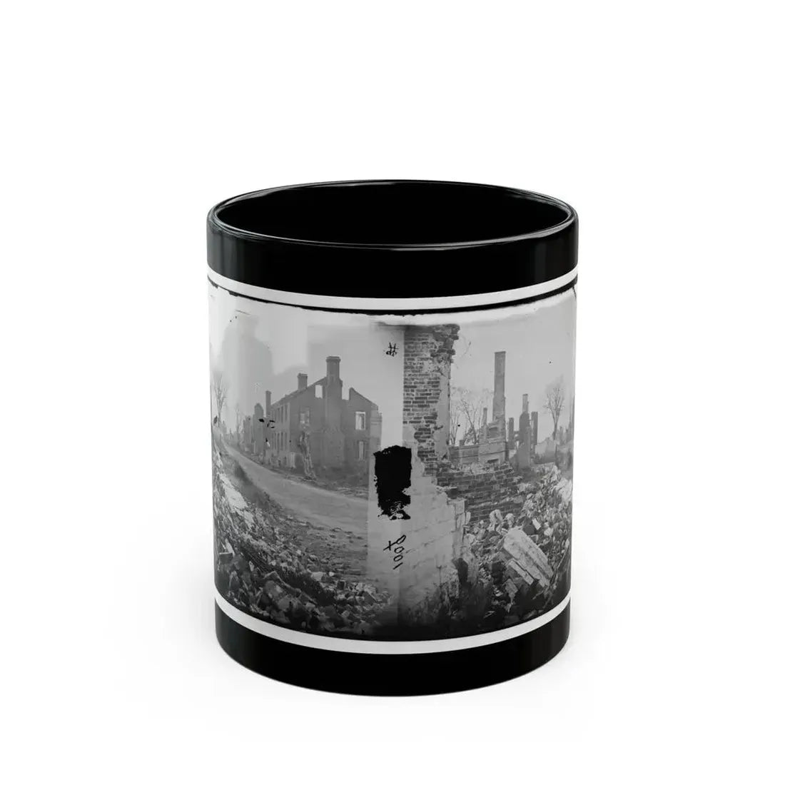 Fredericksburg, Virginia . Ruins Of Houses (U.S. Civil War) Black Coffee Mug 11oz - Go Mug Yourself