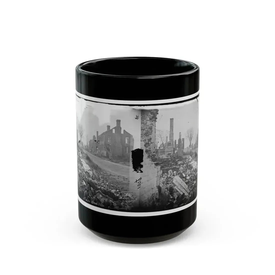 Fredericksburg, Virginia . Ruins Of Houses (U.S. Civil War) Black Coffee Mug 15oz - Go Mug Yourself