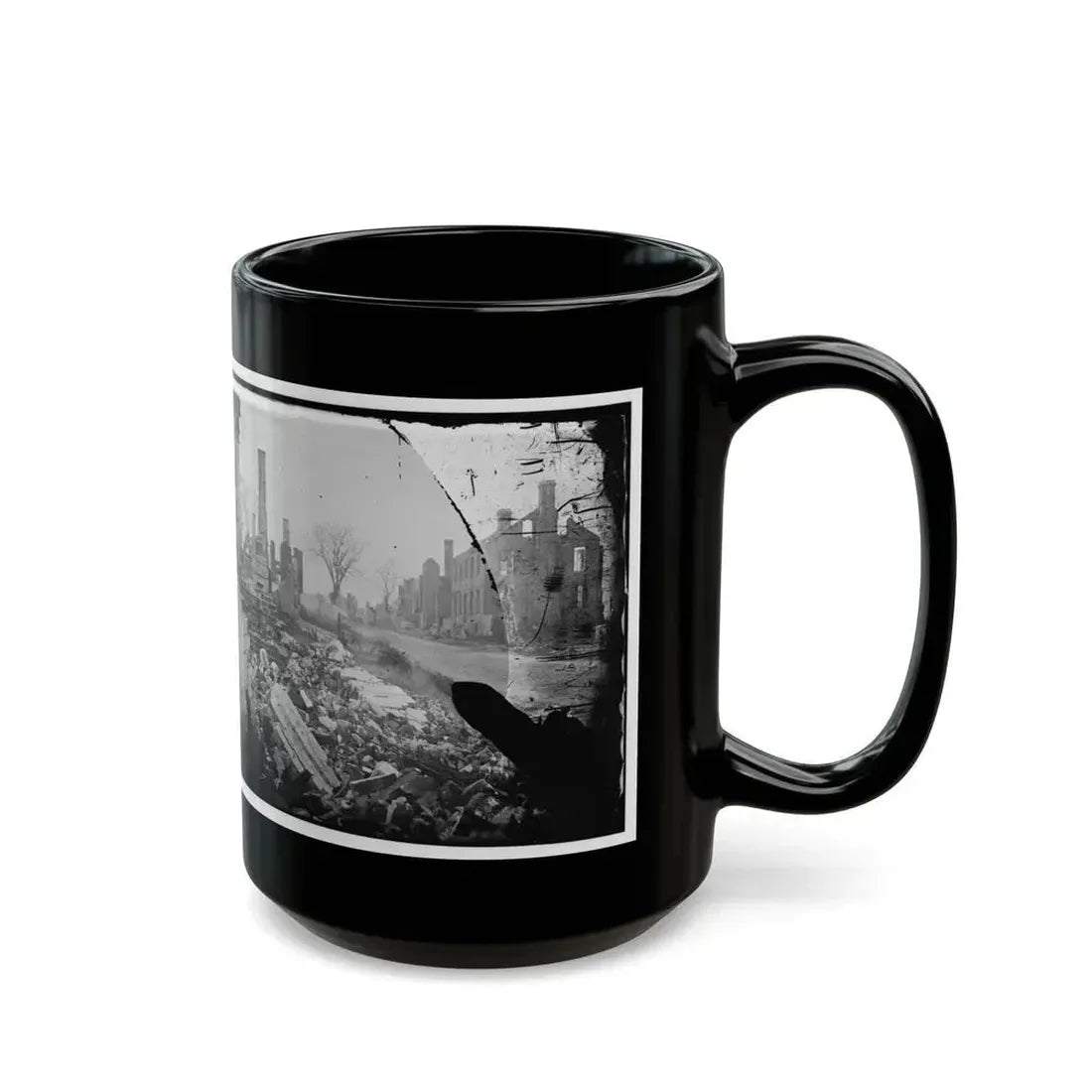 Fredericksburg, Virginia . Ruins Of Houses (U.S. Civil War) Black Coffee Mug - Go Mug Yourself