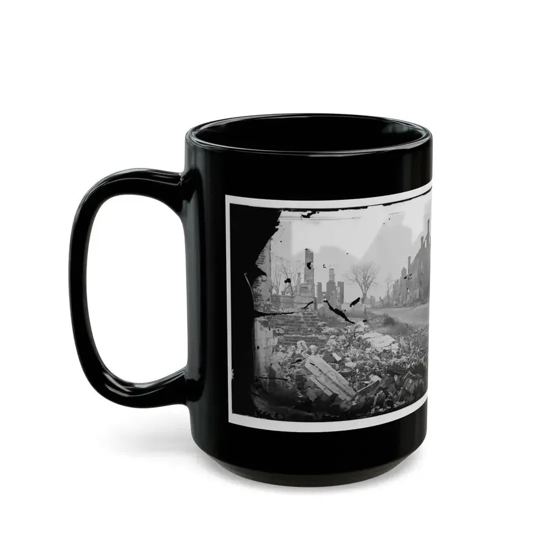 Fredericksburg, Virginia . Ruins Of Houses (U.S. Civil War) Black Coffee Mug - Go Mug Yourself