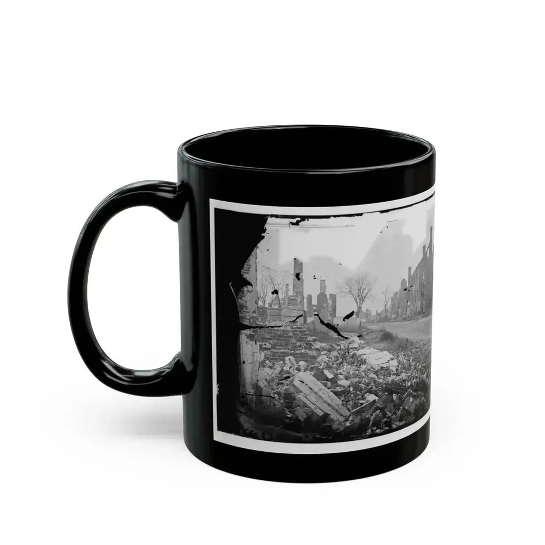 Fredericksburg, Virginia . Ruins Of Houses (U.S. Civil War) Black Coffee Mug - Go Mug Yourself