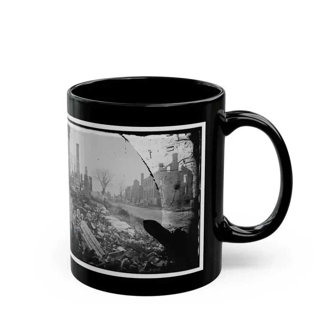 Fredericksburg, Virginia . Ruins Of Houses (U.S. Civil War) Black Coffee Mug - Go Mug Yourself