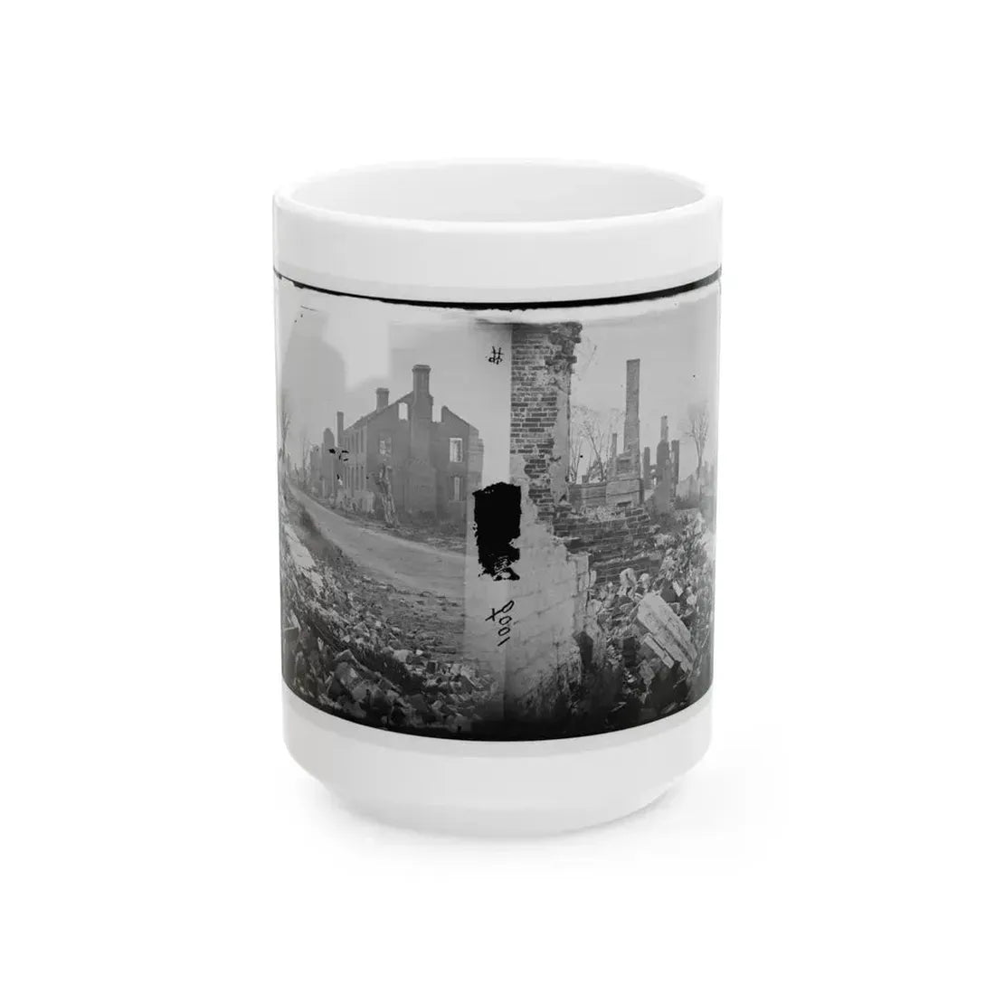 Fredericksburg, Virginia . Ruins Of Houses (U.S. Civil War) White Coffee Mug 15oz - Go Mug Yourself