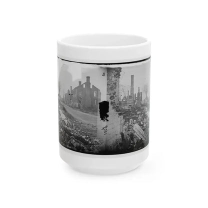 Fredericksburg, Virginia . Ruins Of Houses (U.S. Civil War) White Coffee Mug 15oz - Go Mug Yourself