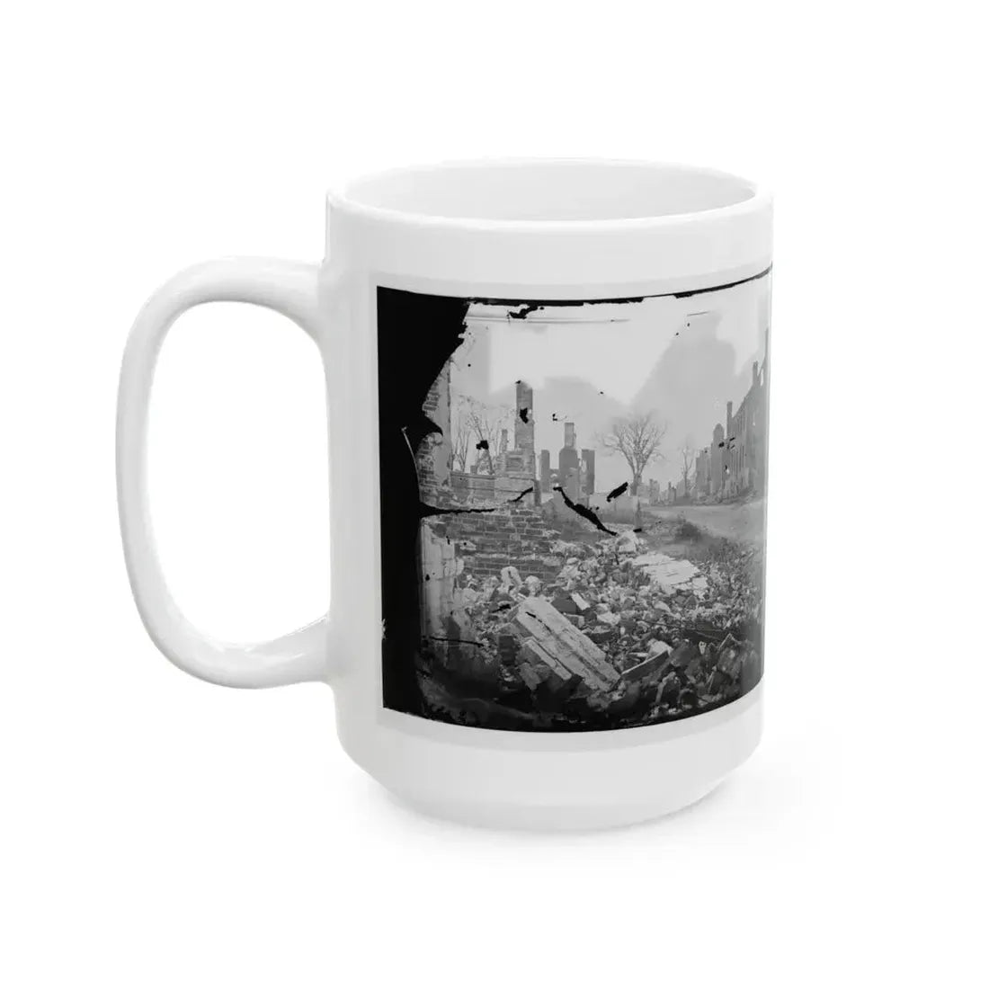 Fredericksburg, Virginia . Ruins Of Houses (U.S. Civil War) White Coffee Mug - Go Mug Yourself