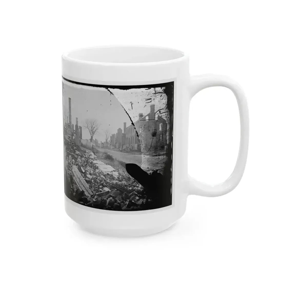 Fredericksburg, Virginia . Ruins Of Houses (U.S. Civil War) White Coffee Mug - Go Mug Yourself