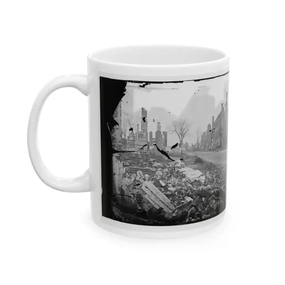 Fredericksburg, Virginia . Ruins Of Houses (U.S. Civil War) White Coffee Mug - Go Mug Yourself