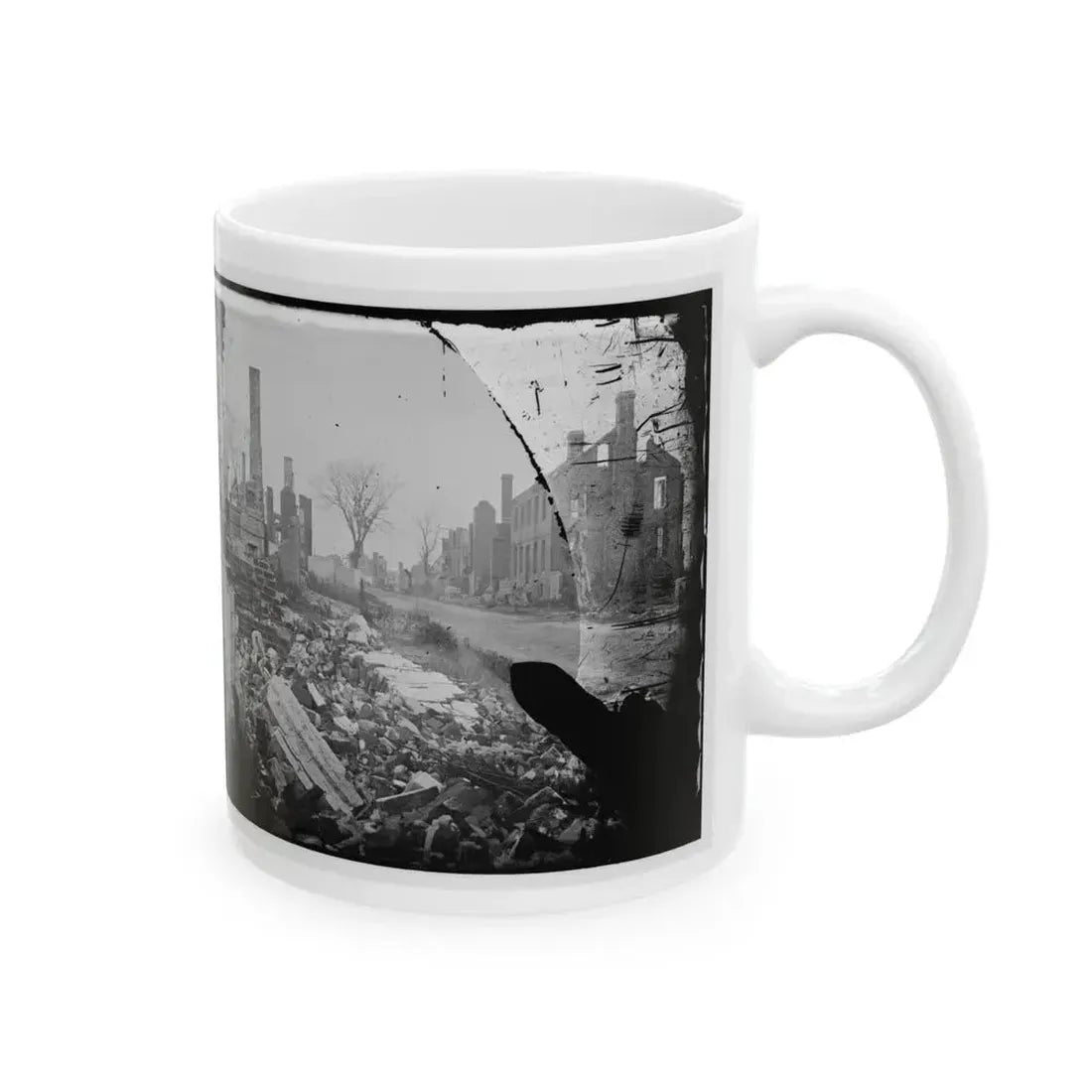 Fredericksburg, Virginia . Ruins Of Houses (U.S. Civil War) White Coffee Mug - Go Mug Yourself