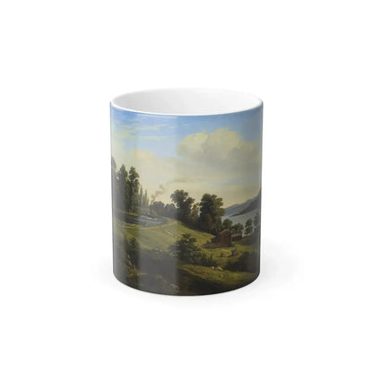 Frederik Christian Jacobsen Kiaerskou (1805-1891) View of the Eider canal - Oil on paper laid down on ca-0 - Color Changing Mug 11oz 11oz - Go Mug Yourself