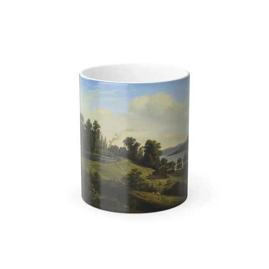 Frederik Christian Jacobsen Kiaerskou (1805-1891) View of the Eider canal - Oil on paper laid down on ca-0 - Color Changing Mug 11oz 11oz - Go Mug Yourself