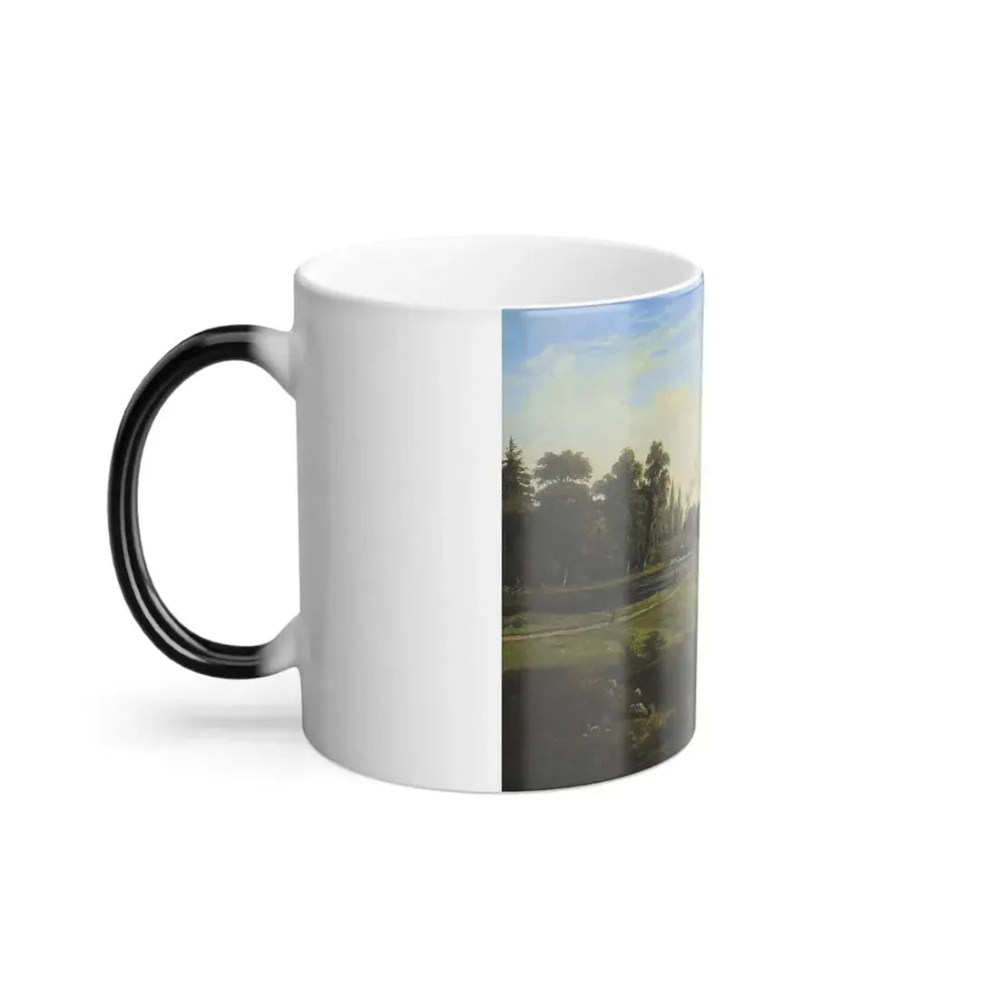Frederik Christian Jacobsen Kiaerskou (1805-1891) View of the Eider canal - Oil on paper laid down on ca-0 - Color Changing Mug 11oz - Go Mug Yourself