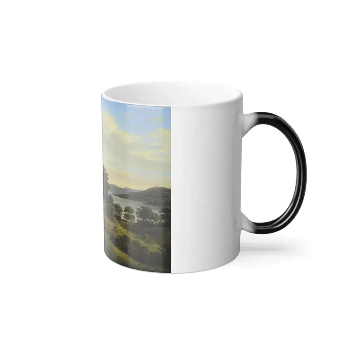 Frederik Christian Jacobsen Kiaerskou (1805-1891) View of the Eider canal - Oil on paper laid down on ca-0 - Color Changing Mug 11oz - Go Mug Yourself