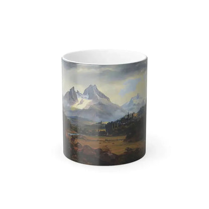 Frederik Hansen Sodring (1809-1862) View of Berchtesgaden with the Watzmann Glacier - Oil on Canvas 1839 - Color Changing Mug 11oz 11oz - Go Mug Yourself