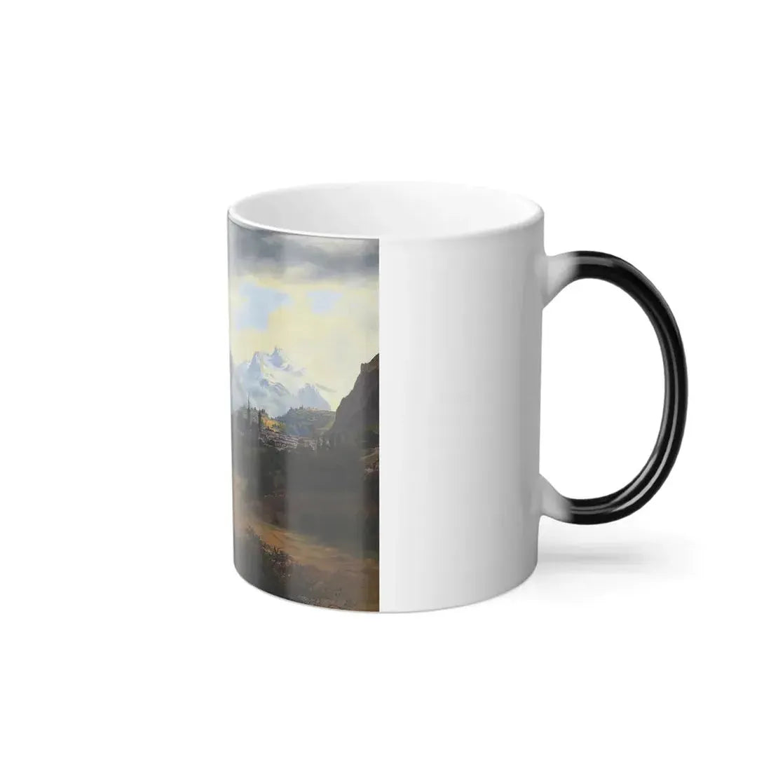 Frederik Hansen Sodring (1809-1862) View of Berchtesgaden with the Watzmann Glacier - Oil on Canvas 1839 - Color Changing Mug 11oz - Go Mug Yourself