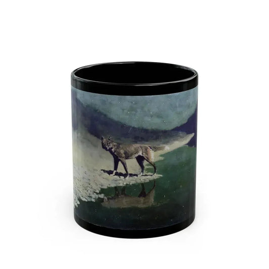 Fredric Remington (1861-1909) Moonlight Wolf c1909 - Black Coffee Mug 11oz - Go Mug Yourself