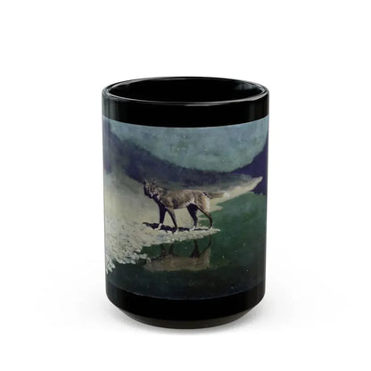 Fredric Remington (1861-1909) Moonlight Wolf c1909 - Black Coffee Mug 15oz - Go Mug Yourself