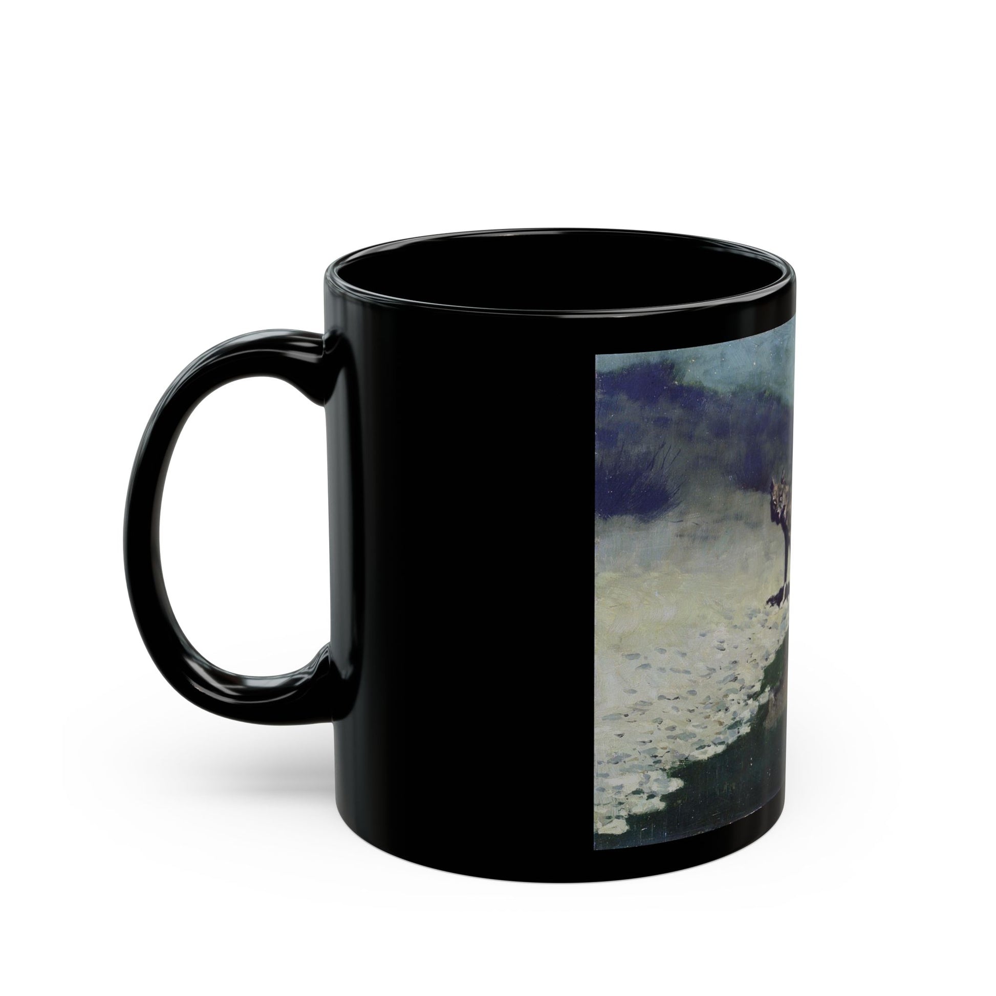 Fredric Remington (1861-1909) Moonlight Wolf c1909 - Black Coffee Mug-Go Mug Yourself