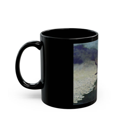 Fredric Remington (1861-1909) Moonlight Wolf c1909 - Black Coffee Mug-Go Mug Yourself