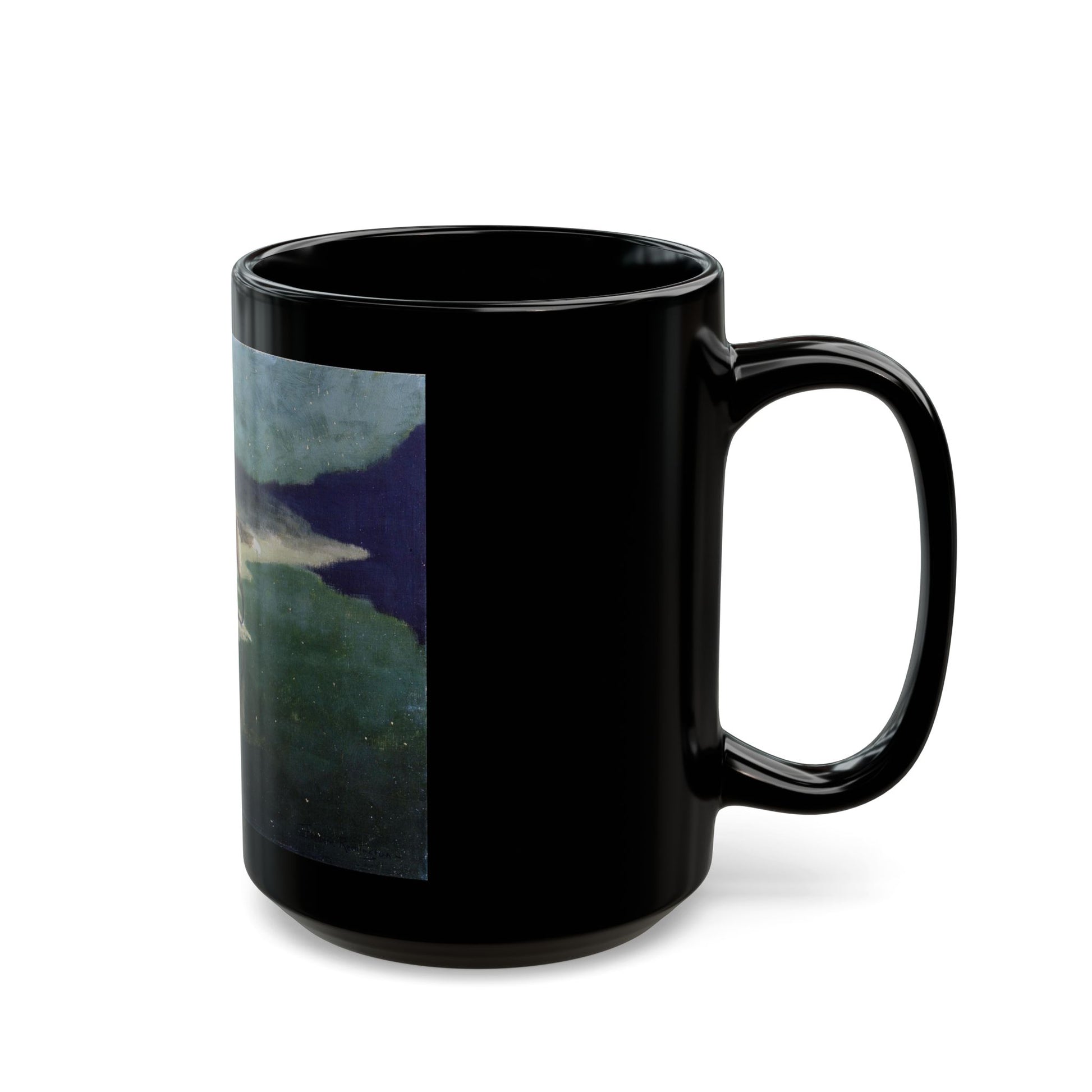 Fredric Remington (1861-1909) Moonlight Wolf c1909 - Black Coffee Mug-Go Mug Yourself
