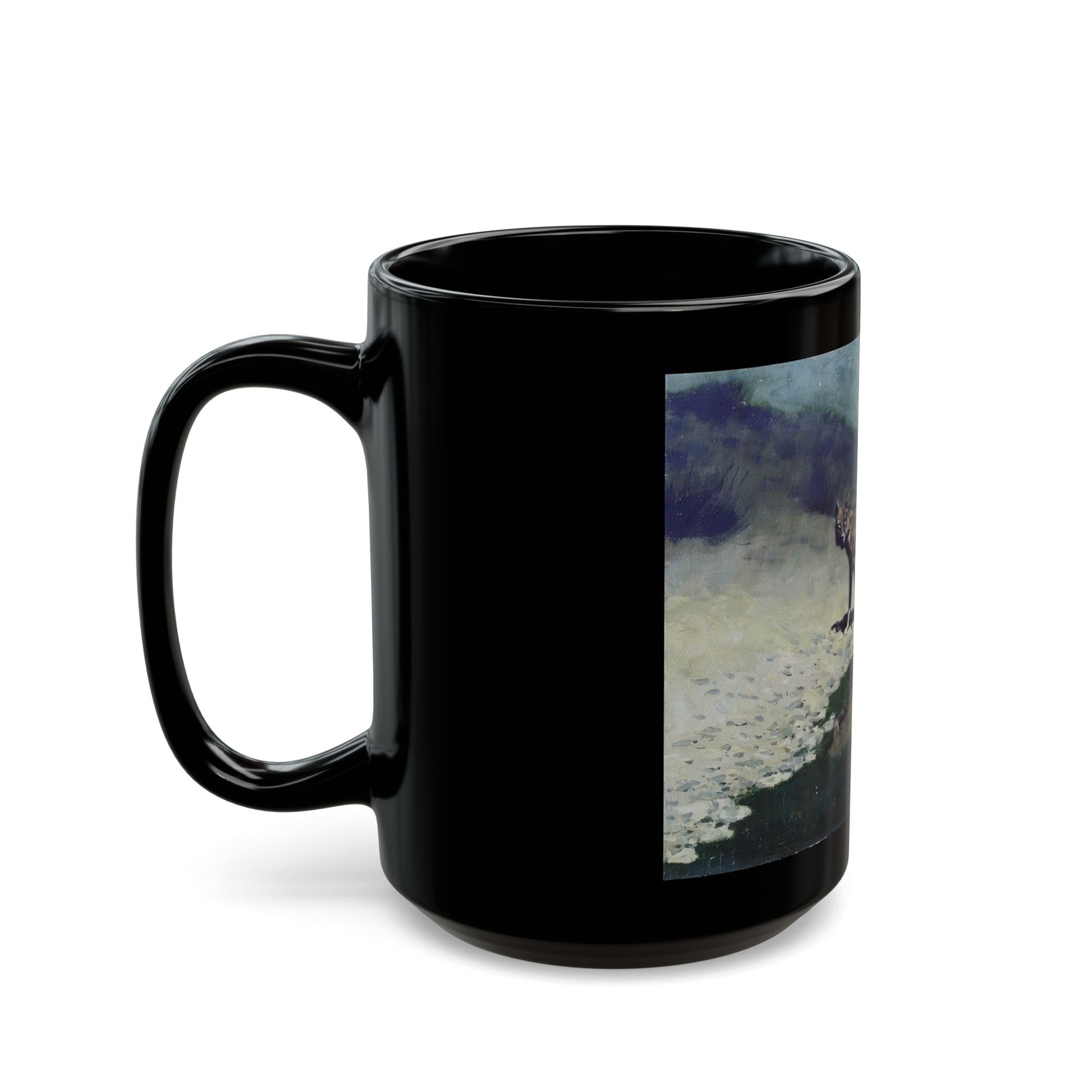 Fredric Remington (1861-1909) Moonlight Wolf c1909 - Black Coffee Mug-Go Mug Yourself