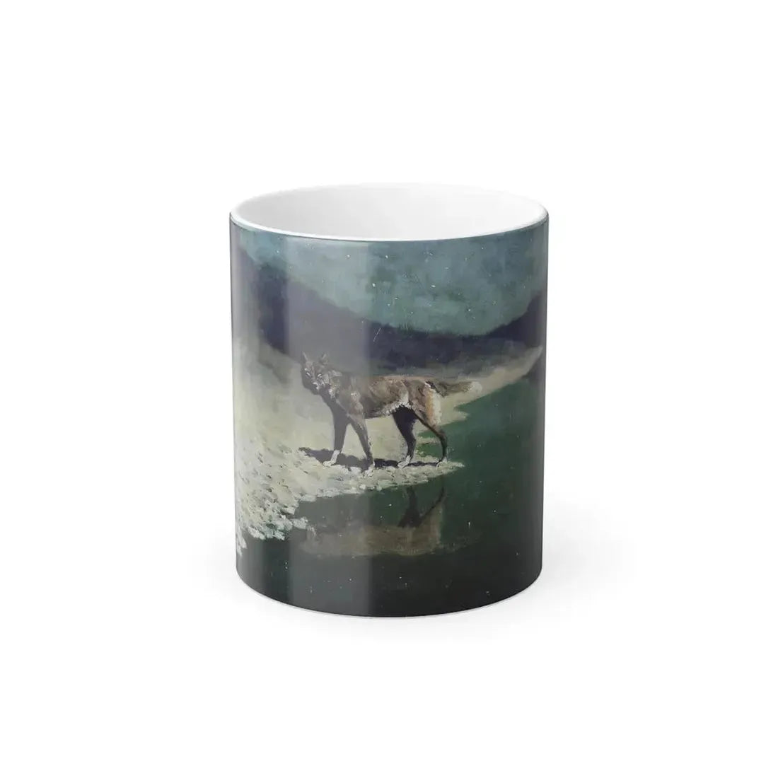 Fredric Remington (1861-1909) Moonlight Wolf c1909 - Color Changing Mug 11oz 11oz - Go Mug Yourself